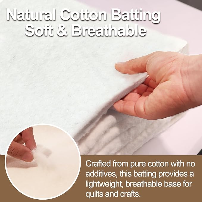 Natural Cotton Batting for Quilting Sewing Crafting & DIY Projects, Batting for - Image 3