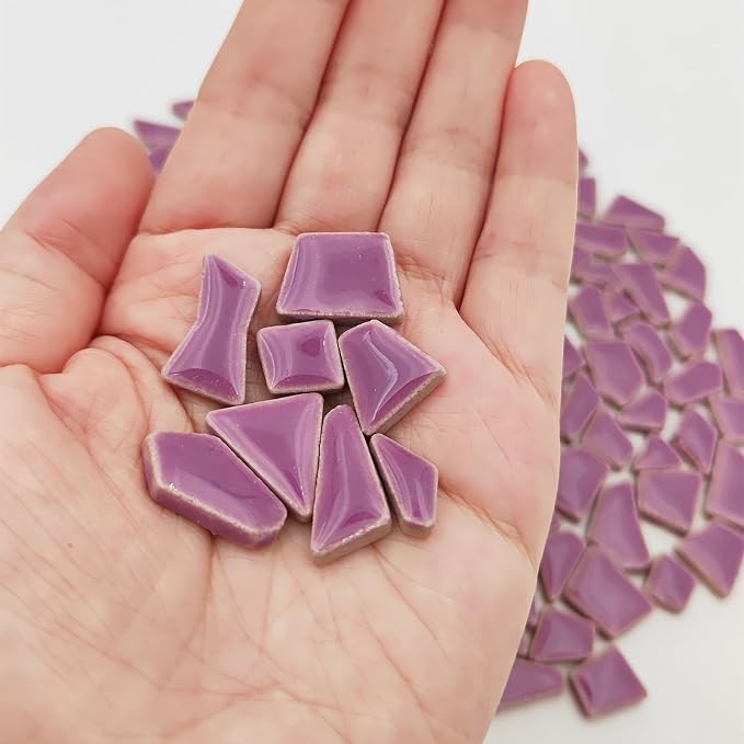 200g Ceramic Mosaic Tiles for Crafts, Irregular Stained Ceramic 0.2"x0.8" - Image 3