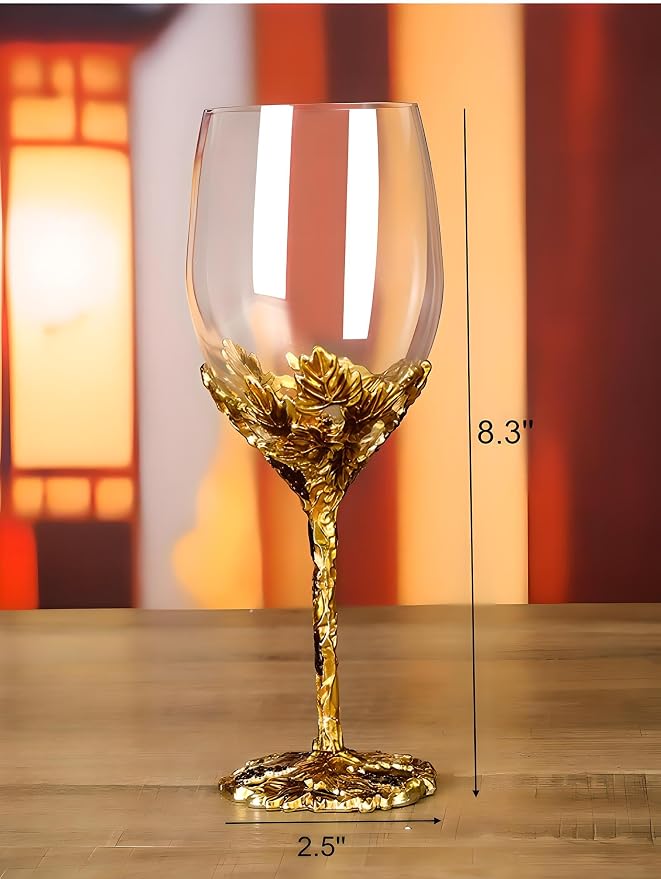 Simcat Handmade Painted Enamel Flower Glass Wine Glasses Transparent Refined - Image 4