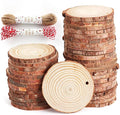 50Pcs Wood Slices for Crafts, 2.4"-2.8" Unfinished Wood Circles for Crafts by Visittheilauke