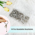 14 Pcs DIY Beadable Keychains Bars Bulk Blank Beaded Metal Keychain - Image 3