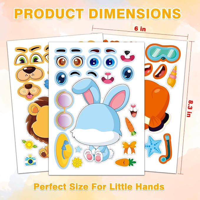 Aowplc 48 Pcs Make-a-Face Sticker Sheets - Image 5