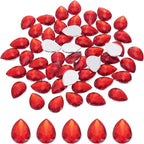 MECCANIXITY 50PCS Flat Back Acrylic Teardrop Gems 10x14mm Artificial Rhinestones by MECCANIXITY