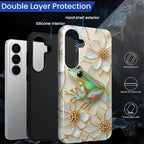 for Samsung Galaxy S26 Case, Stained Glass Frog Flowers Pattern Glossy 2 in 1 - Image 3