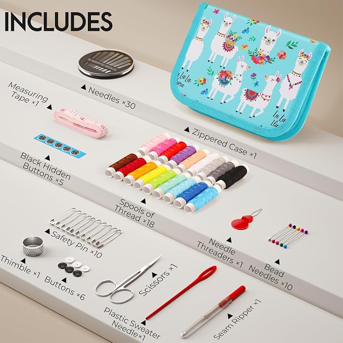 Coquimbo Sewing Kit Gifts for Teen Grils Adults Women Mom Grandma, Portable - Image 2