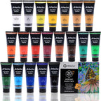 Artecho Professional Acrylic Paint Set, 20 Primary Colors Tubes, Art Craft by Artecho