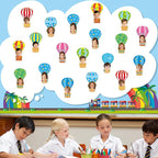 80Pcs Colorful Hot Air Balloons Cutouts Back to School Bulletin Board Hot Air - Image 5