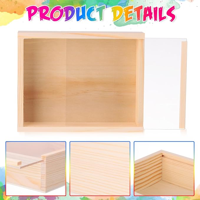 Thyle 48 Pcs Unfinished Wood Display Boxes - Image 4
