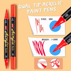 Droaful Acrylic Paint Pens Markers, 72 Color Paint Markers Dual Fine & Brush - Image 2