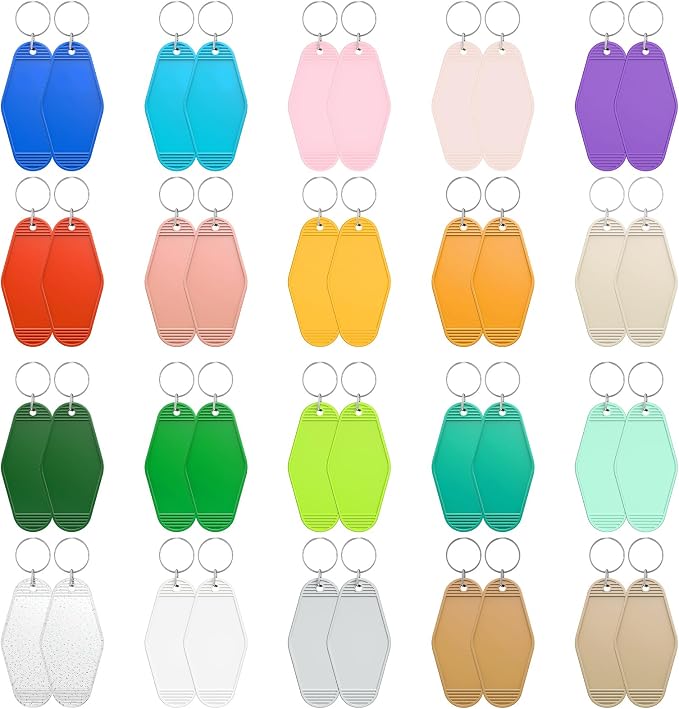 Uniclife 40 Pcs Blank Hotel Keychain Tags, Blank Motel Keychain by UnicLife