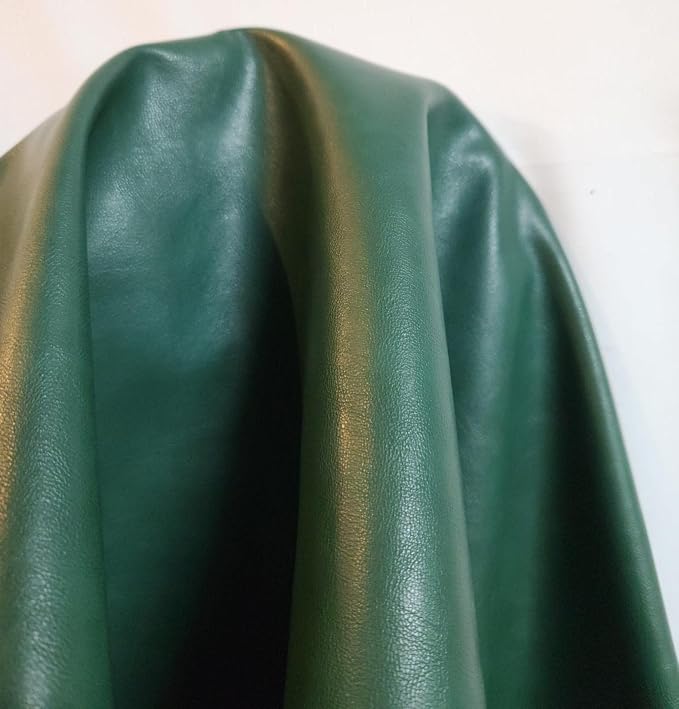 Green Soft Faux Vegan Leather Fabric Sheet PU Peta Approved Vegan | 1 Yard Cut - Image 3