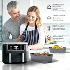 Silicone Air Fryer Liners 2 Pack, Reusable Compatible - Image 7