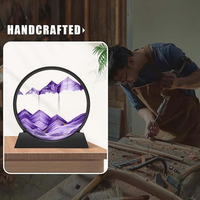 Wai Danie Moving Sand Art Picture 3D Hourglass Deep Sea Sandscape Liquid Motion - Image 4