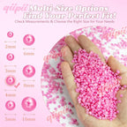 qiipii 3200PCS 4mm Hot Pink Half Round Pearls Bulk - Image 3