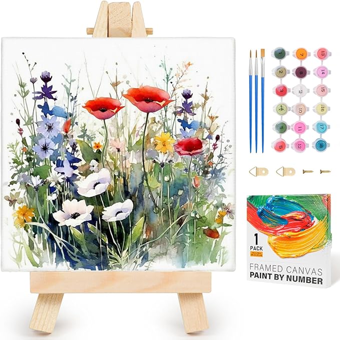 Yezavesu Flower Framed Paint by Numbers Kit by Yezavesu