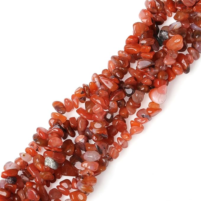 LAIDANLA Red Agate 400pcs Natural Chip Stone Beads 5-8mm Healing Crystal - Image 2