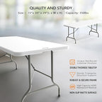 VINGLI 8 Foot Plastic Folding Table Portable Long Table - Image 4