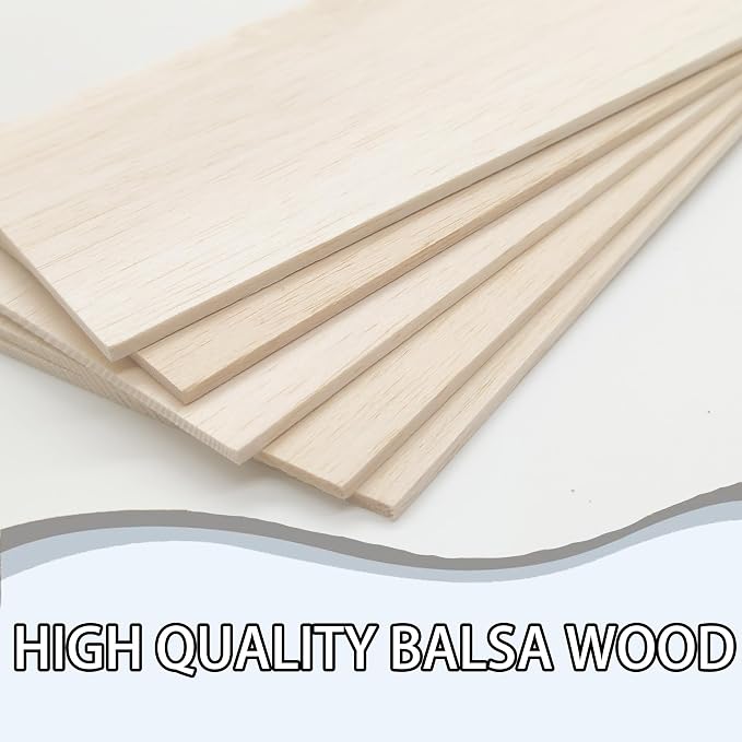 Balsa Wood Sheet 1/8" Inch Thick 12" x 4" Wooden Board - Image 7