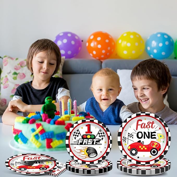 Fast One Birthday Decorations for Boys Racing Car 1st Birthday Party Supplies - Image 6