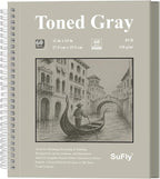 SuFly Gray Toned Sketch Pad, 85lb/130gsm Toned Gray Paper by SuFlyDirect