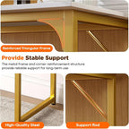 PayLessHere | 63 Inch Computer Desk | White Gold | Office Desk - Image 5
