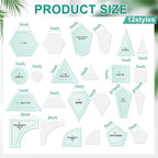 Cinnvoice 612 Pcs Patchwork Paper EPP English Piecing Supplies 12 Shapes - Image 2