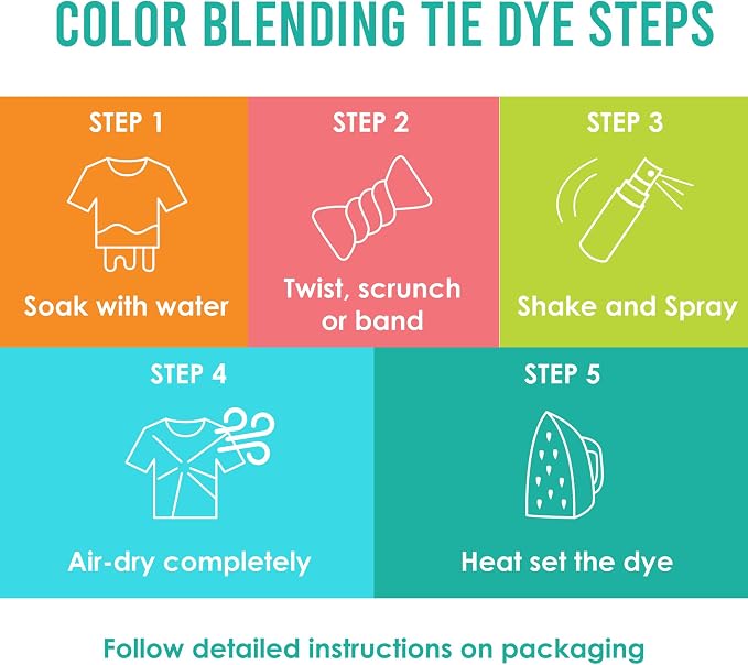 SEI 8 Pack Neon Tie Dye Spray Kit, Tye Dye Kits - Image 5