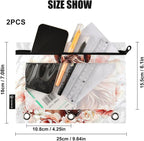 Brown Horse Watercolor Flower Pencil Pouch - Image 3