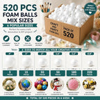 Evershine 520 Pack Craft Foam Ball Assorted - Image 2