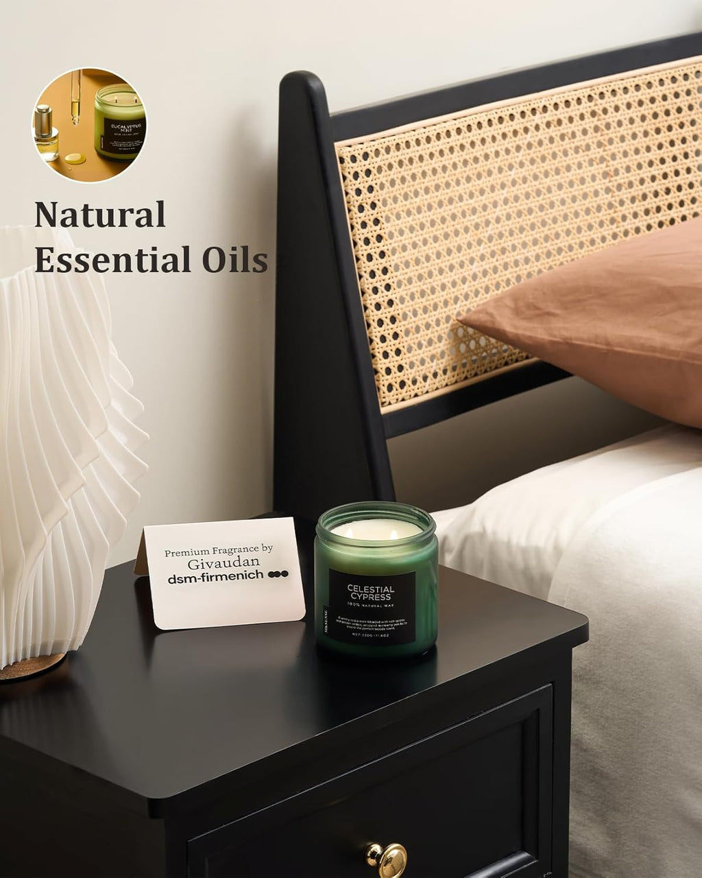 M&SENSE Celestial Cypress - Cedarwood Spice Scent Natural Soy Wax Highly Scented Candle, 11.6oz 2 Wick 70 Hours Long Lasting Candle Woody Scent Gifts for Dad