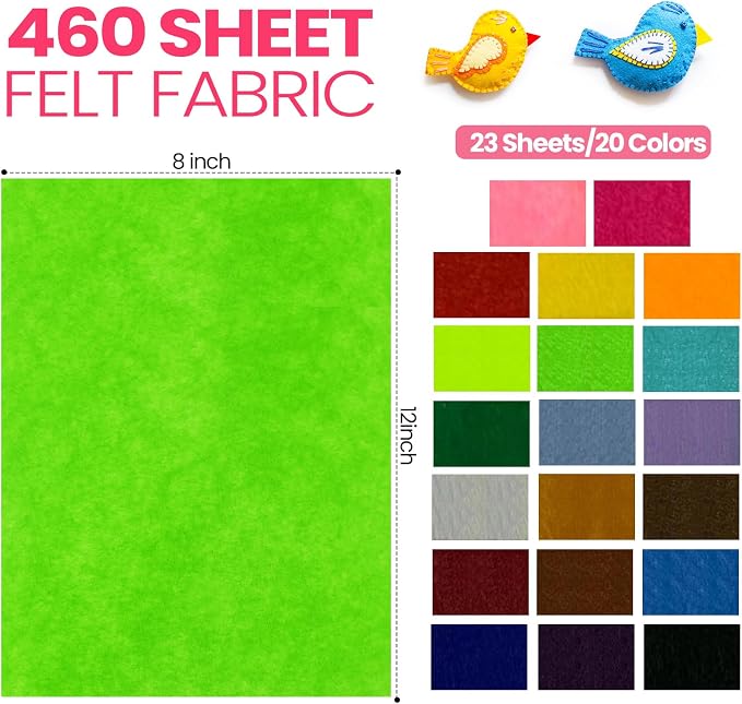Moukeren 460 Pcs 12 x 8 Inch Felt Sheets Bulk - Image 3