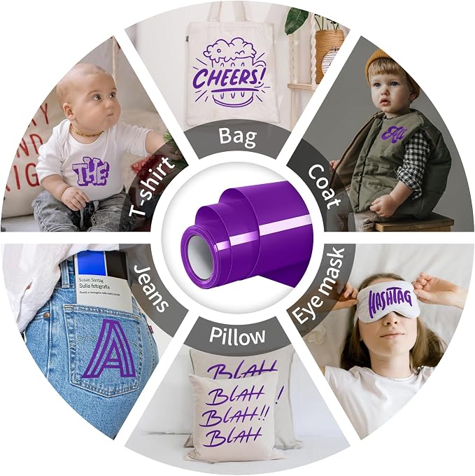 VinylRus Heat Transfer Vinyl-12” x 15FT Dark Purple Iron on Vinyl Roll - Image 5