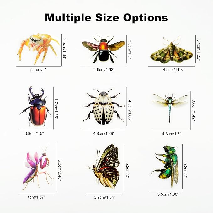 100PCS Insect Specimen PET Stickers – Bug-Themed Waterproof Decals Featuring - Image 3