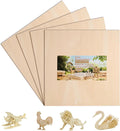 4 Pack Basswood Sheets 12x12x1/12 Inch, Plywood Sheet Unfinished Wood Boards by Ecurfu