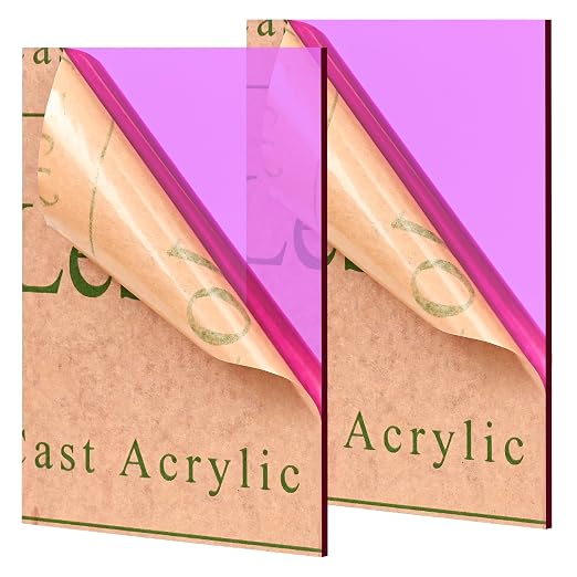 Lesnlok Purple Acrylic Sheets 1/8 Inch Thick 2 Pack 8 x 10 Clear Plexiglass by Lesnlok