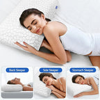 CushZone Memory Foam Pillows for Sleeping, Bed Pillow - Image 7