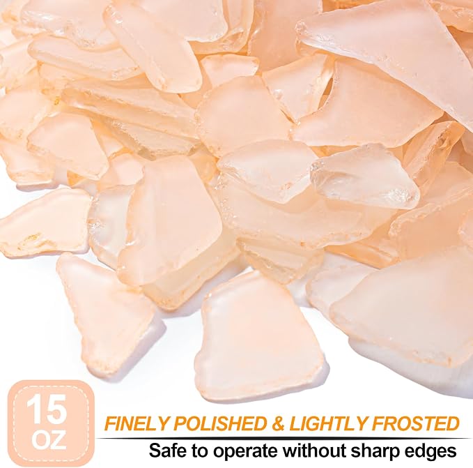 Keedolla Tumbled Sea Glass for Crafts - 15 OZ Flat Frosted Seaglass Pieces for - Image 2