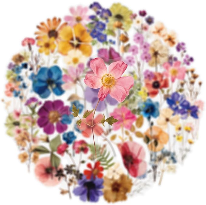 Transparent Flora Scrapbook Stickers Aesthetic Flowers Stickers | Transparent & - Image 2