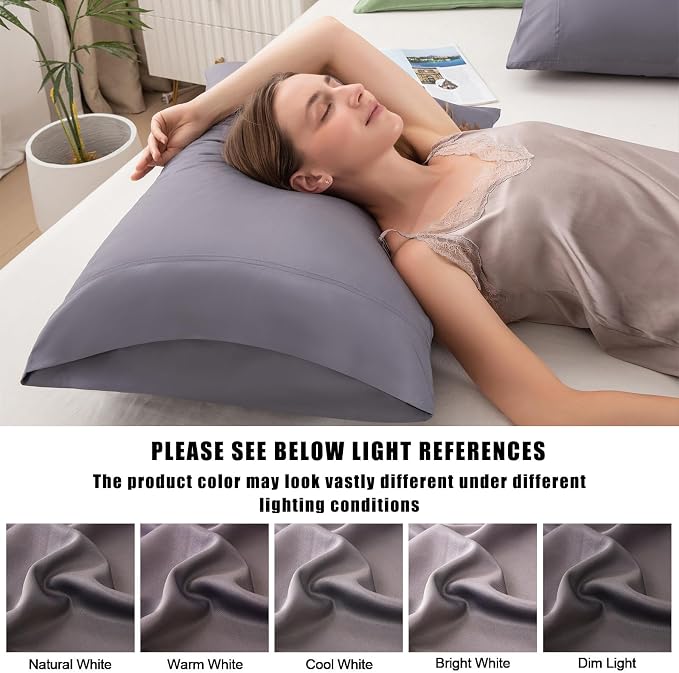 Pillowcases Standard Size 2 Pack, Cooling Viscose from Bamboo Pillow Cases - Image 7