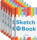 6" x 9" Sketch Book, Spiral Bound Sketch Pad, 50 Sheets 68lb/100gsm Acid-Free by Hapikalor