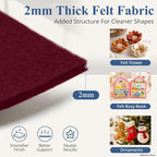 12" x 12" Felt Sheets for Crafts, 2mm Stiff Felt Fabric, Burgundy | 2mm Thick - Image 2