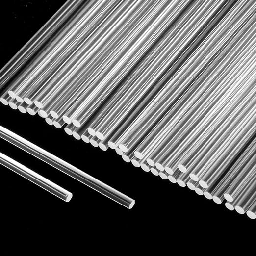 120 Pcs Clear Acrylic Rods, 2 mm 8 inch Diameter Acrylic Dowel Rods | Reusable by Unknown