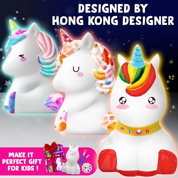 Goodyking Paint Your Own Unicorn Lamp Art Kit, DIY Night Light, Arts & Crafts - Image 7