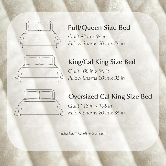 EVERGRACE Velvet Quilt Set Queen Size, Luxurious Soft Striped Channel Bedding - Image 9