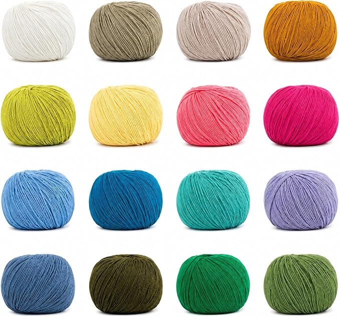 Cotton Hobby Yarn for Amigurumi Crochet & Knitting | Assorted Colors Starter - Image 2