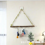 2 Pcs Decorative Leaf Floating Wall Shelves Coat Hooks, 5 Hook | Driftwood - Image 3