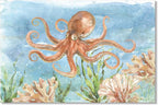 Octopus Canvas Wall Art Ocean Under Sea Life Painting Nautical Marine Life by JAPOART