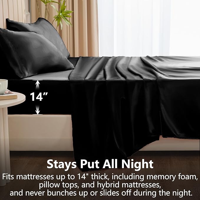 CozyLux Satin Sheets Full Size Sheets - Image 4