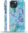 ZHEGAILIAN Case for iPhone 13 14, Ocean Stingray Turtle Seahorse Durable by Home