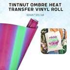 Tintnut Green Pink Gradient Heat Transfer Vinyl Roll, easy cut & weed, stretch - Image 2